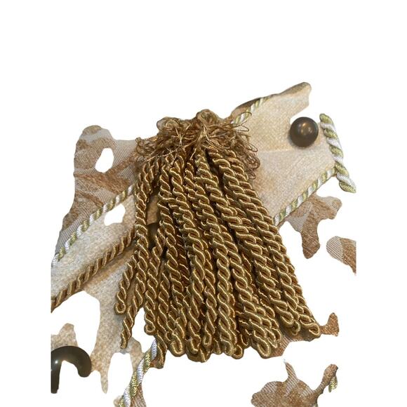 Victorian Gold Fringe Buttons Stocking Christmas Holiday Victoria Large - Picture 4 of 8